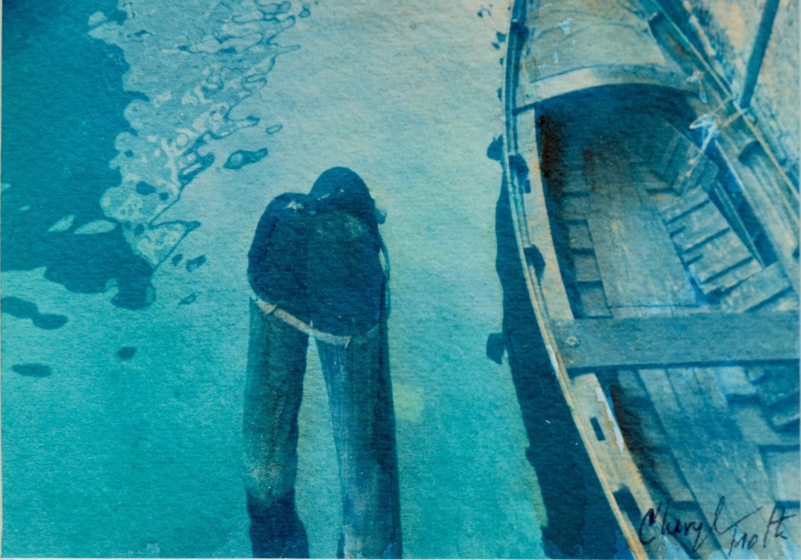 Cheryl Trotter Realism Venice Canal Cyanotype 1980 - 4