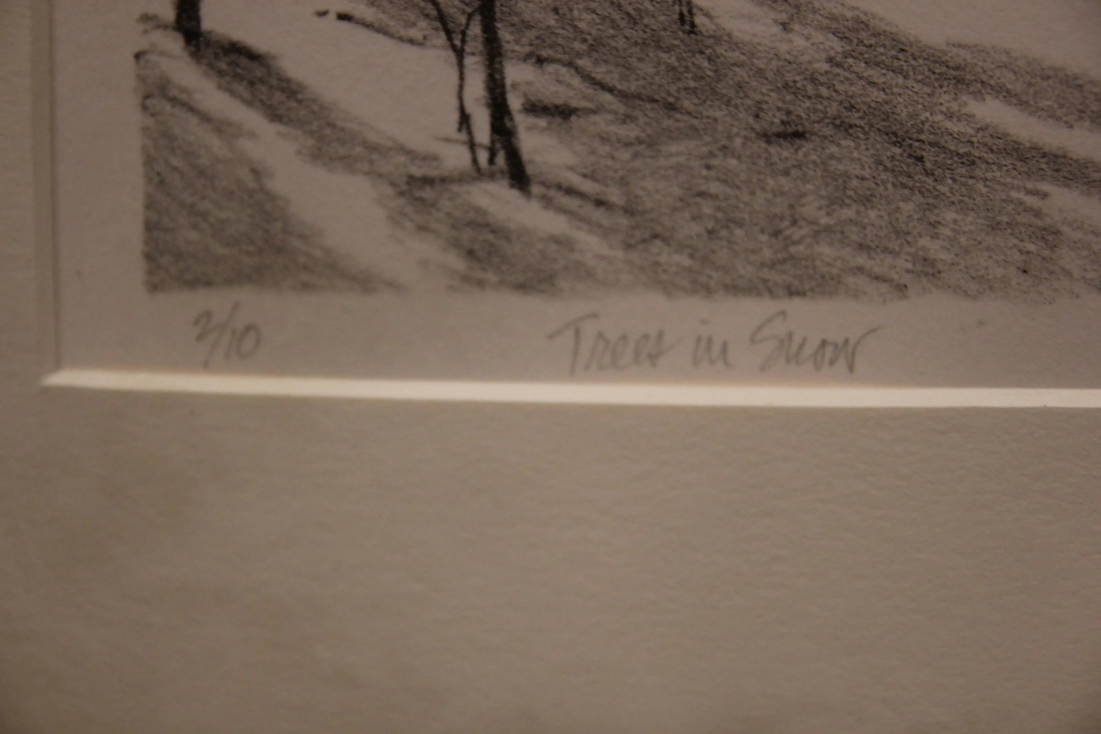 Mid 20th Century "Trees in Snow" Black and White Winter Landscape Lithograph 2/10 - 3