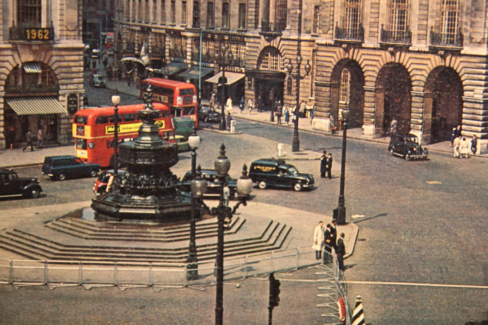 Mid Century Colored Piccadilly Circus Plaza Street Scene Photograph London, England - 3