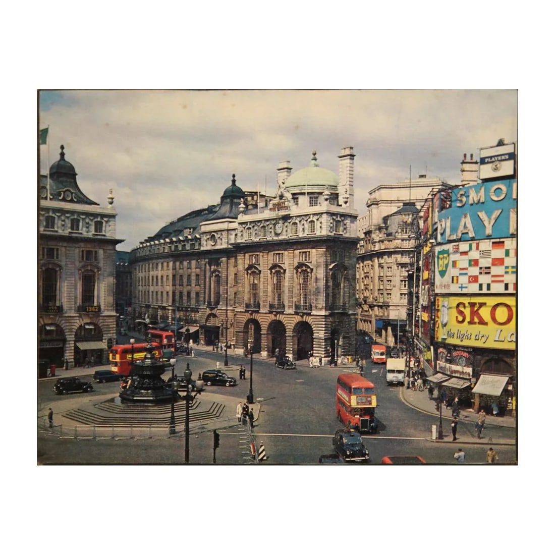 Mid Century Colored Piccadilly Circus Plaza Street Scene Photograph London, England - 6