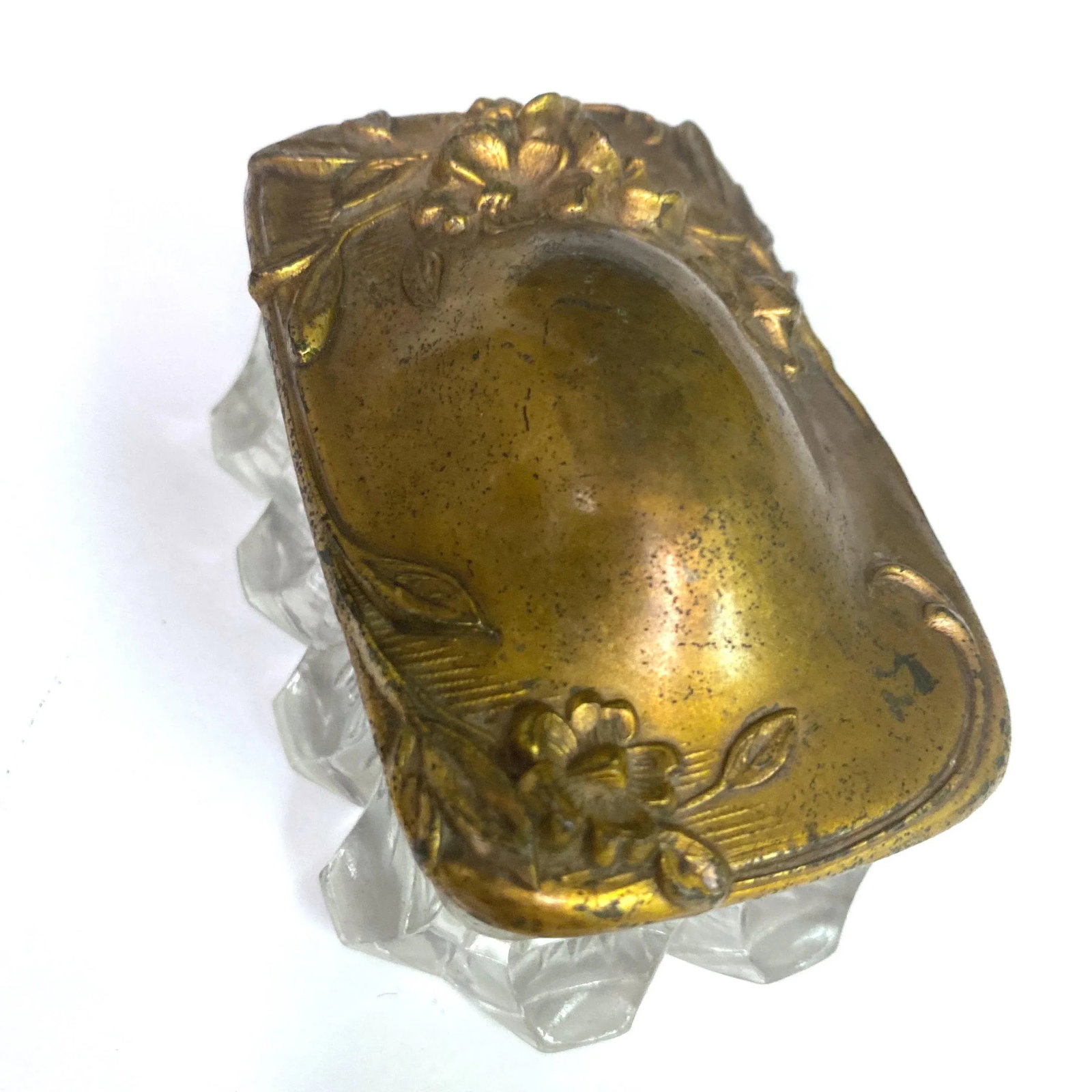 Vintage Art Nuevo Glass and Metal Vanity Box - 4