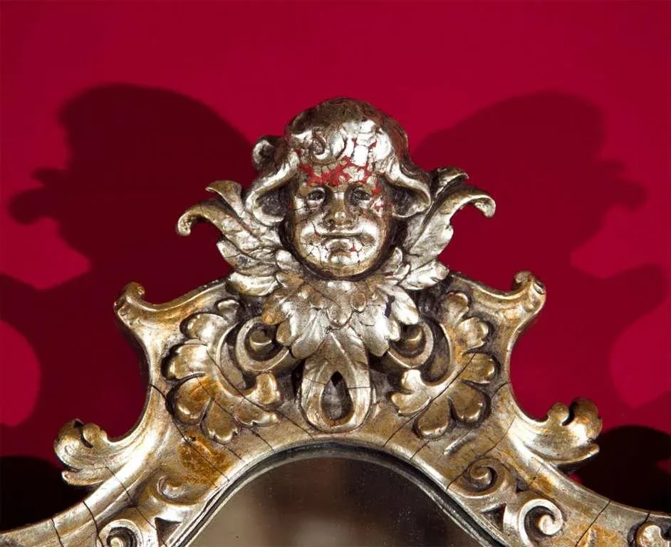 French Rococo Style Mirrored Sconces, Pair - 2