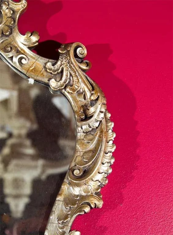 French Rococo Style Mirrored Sconces, Pair - 5