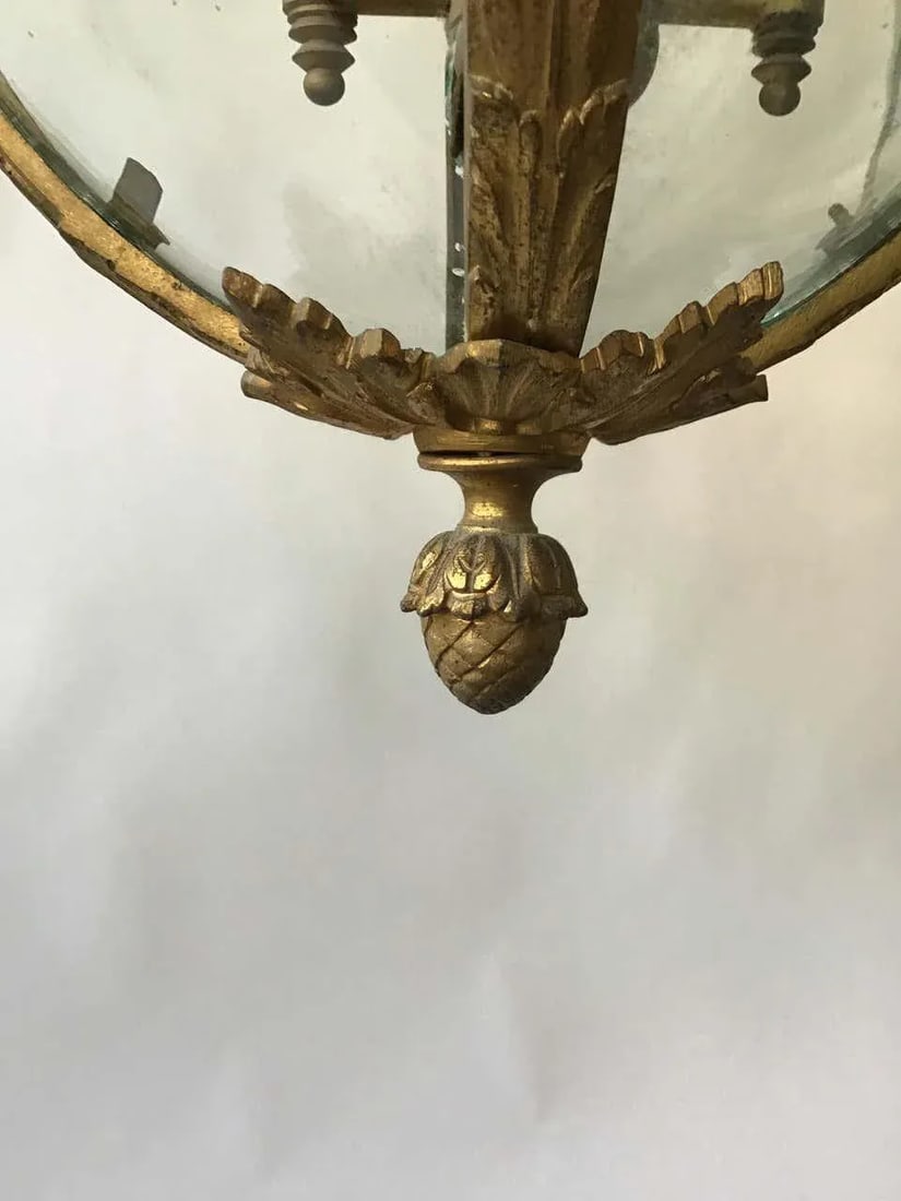 1920s French Gilt Bronze Rams Head Lantern - 10