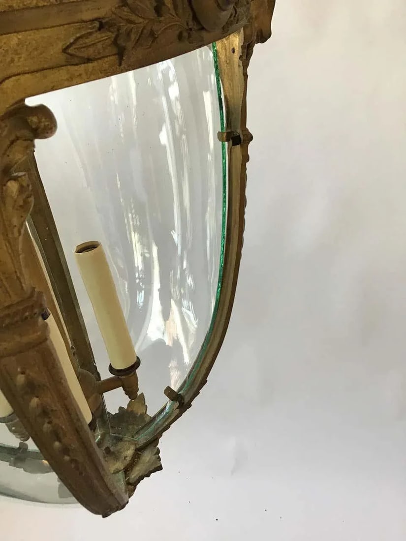 1920s French Gilt Bronze Rams Head Lantern - 7