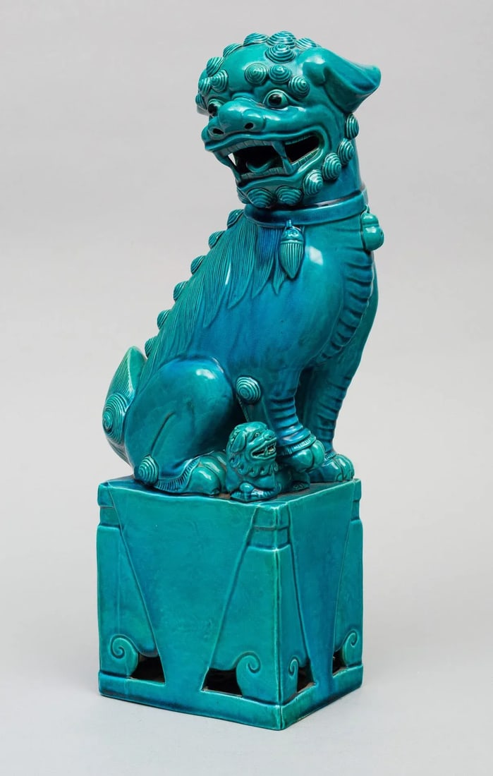 Chinese Large Turquoise Foo Dog - 4