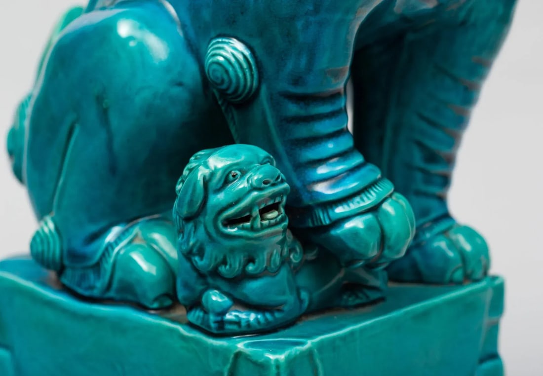 Chinese Large Turquoise Foo Dog - 7