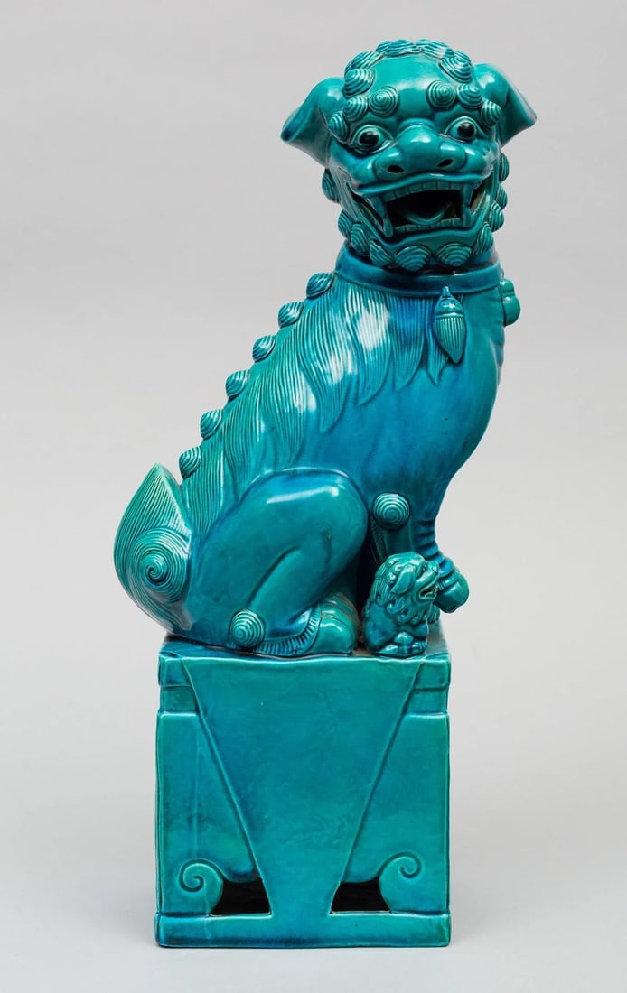 Chinese Large Turquoise Foo Dog - 9