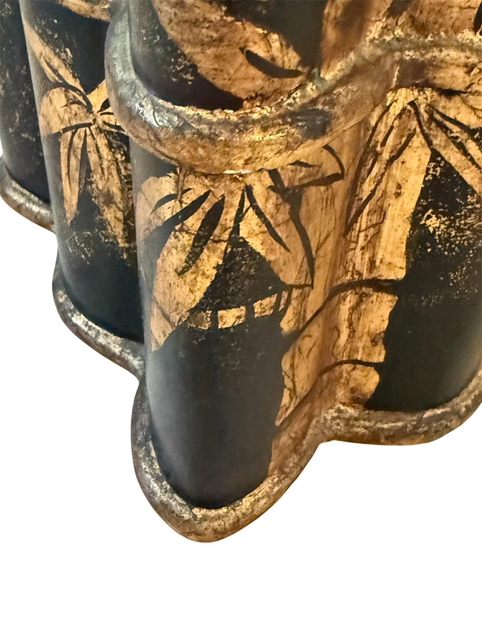 Vintage Black Gilded Chinoiserie Bamboo Box - 9