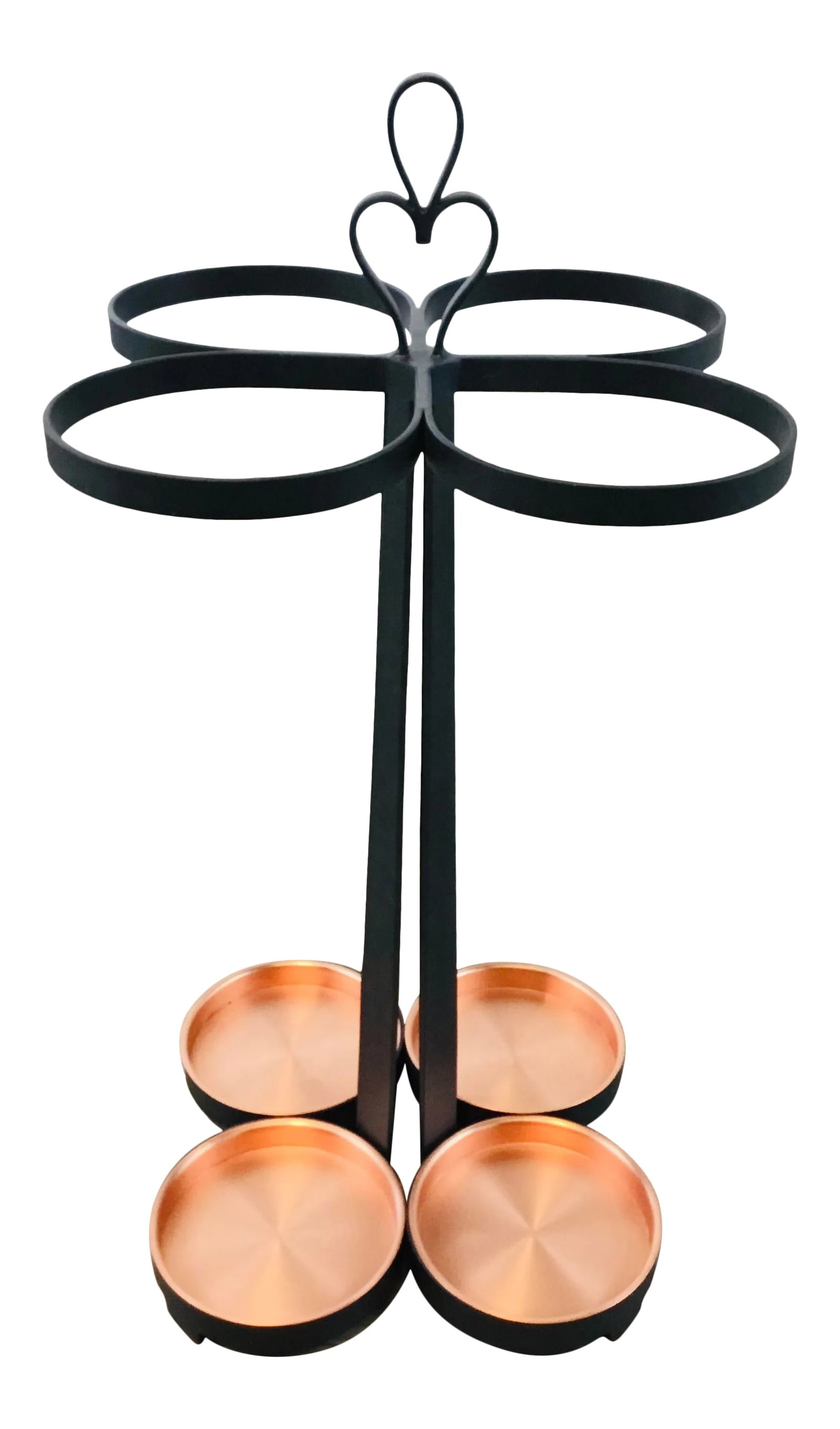 Currey & Co. Modern Quatrefoil Black and Copper Umbrella Stand (1 of 4)