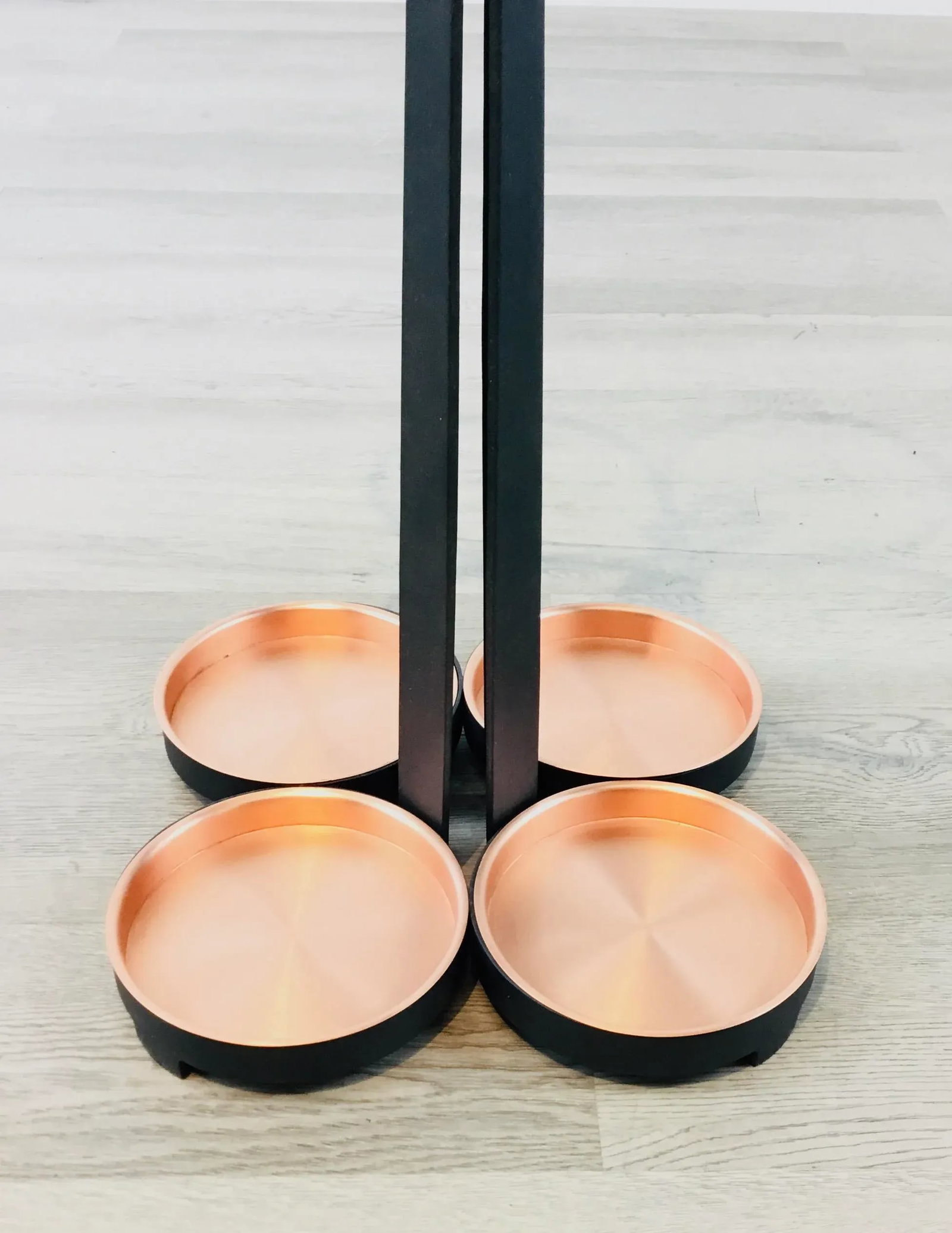 Currey & Co. Modern Quatrefoil Black and Copper Umbrella Stand - 2