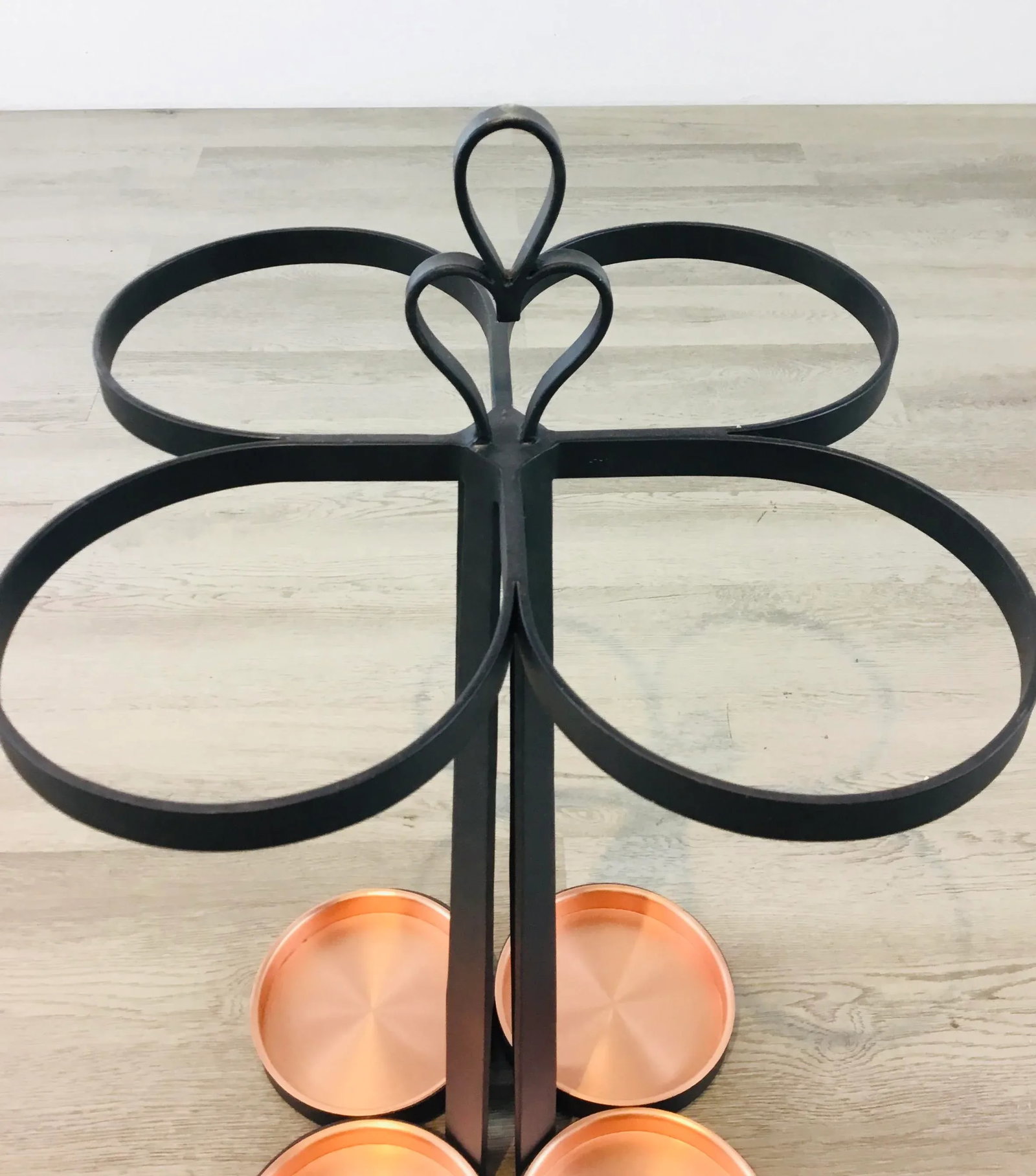 Currey & Co. Modern Quatrefoil Black and Copper Umbrella Stand - 3