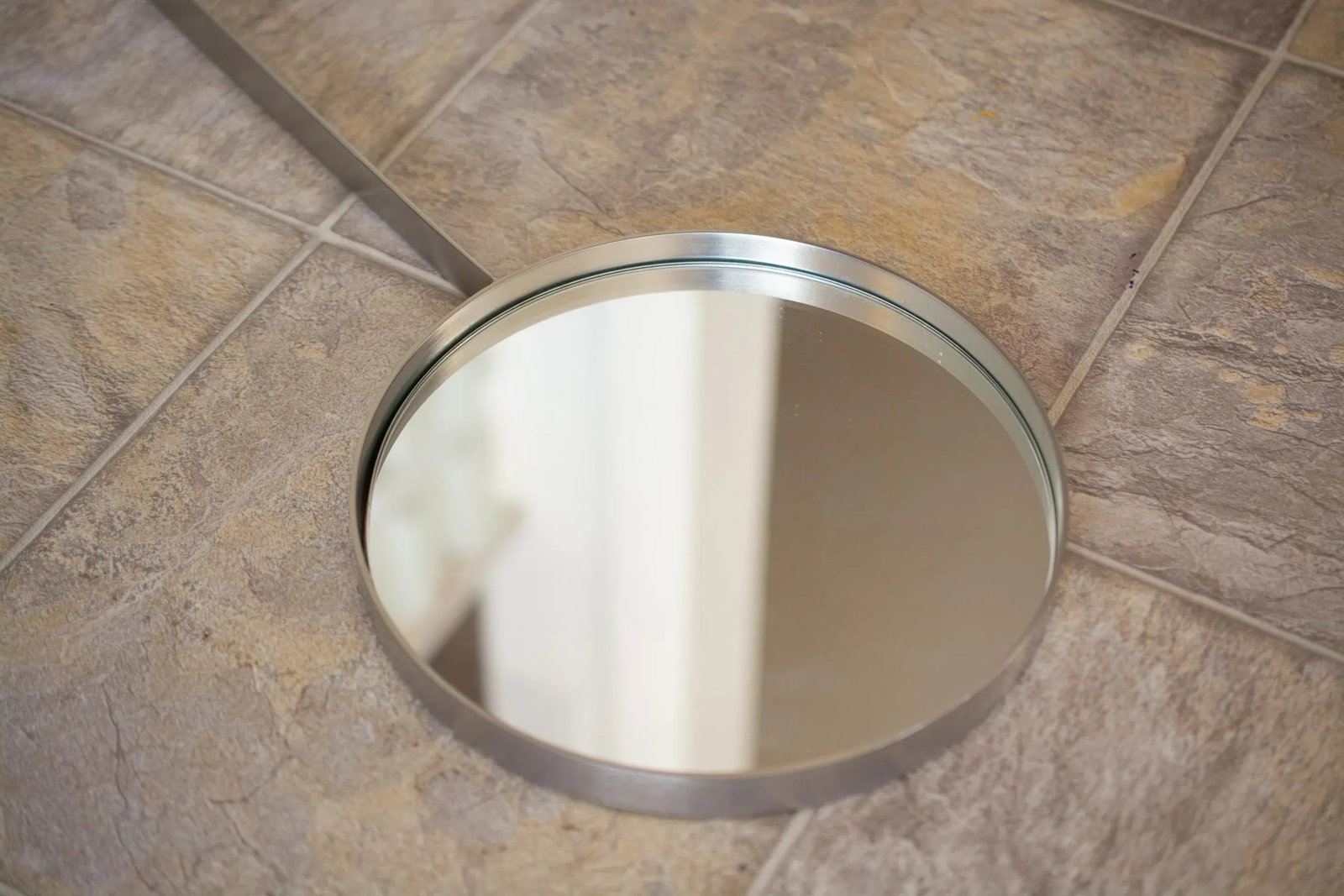 Midcentury Modern French Silver Drop Mirror - 5