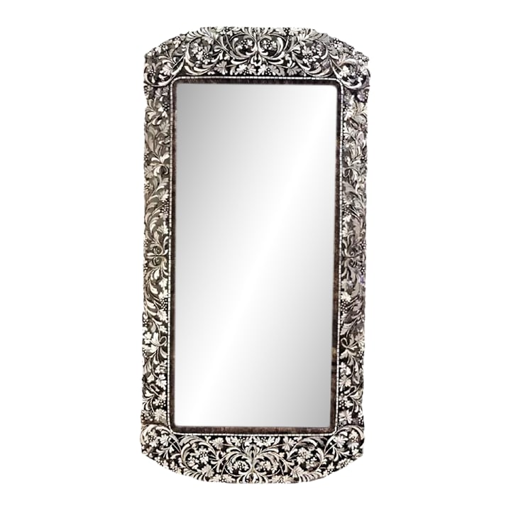 Late 20th Century Oversized Hand-Inlaid Glass Mosaic Floor Mirror (1 of 4)