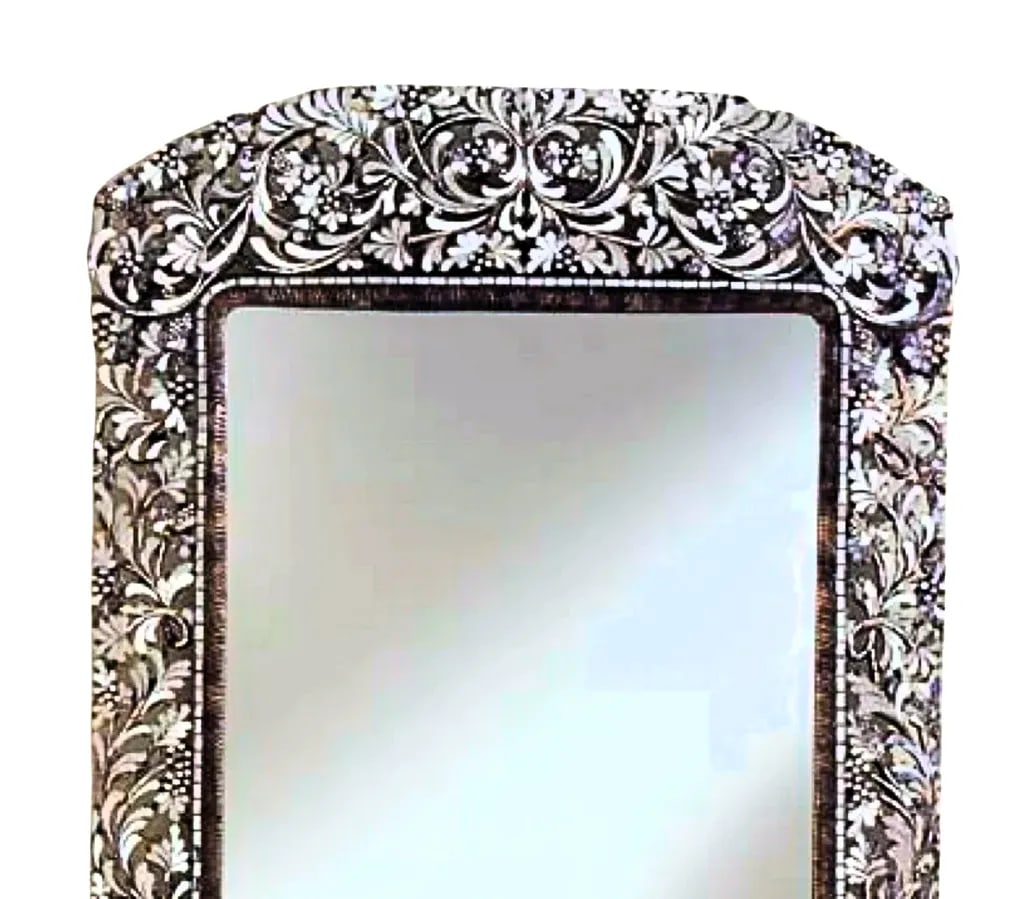 Late 20th Century Oversized Hand-Inlaid Glass Mosaic Floor Mirror - 3