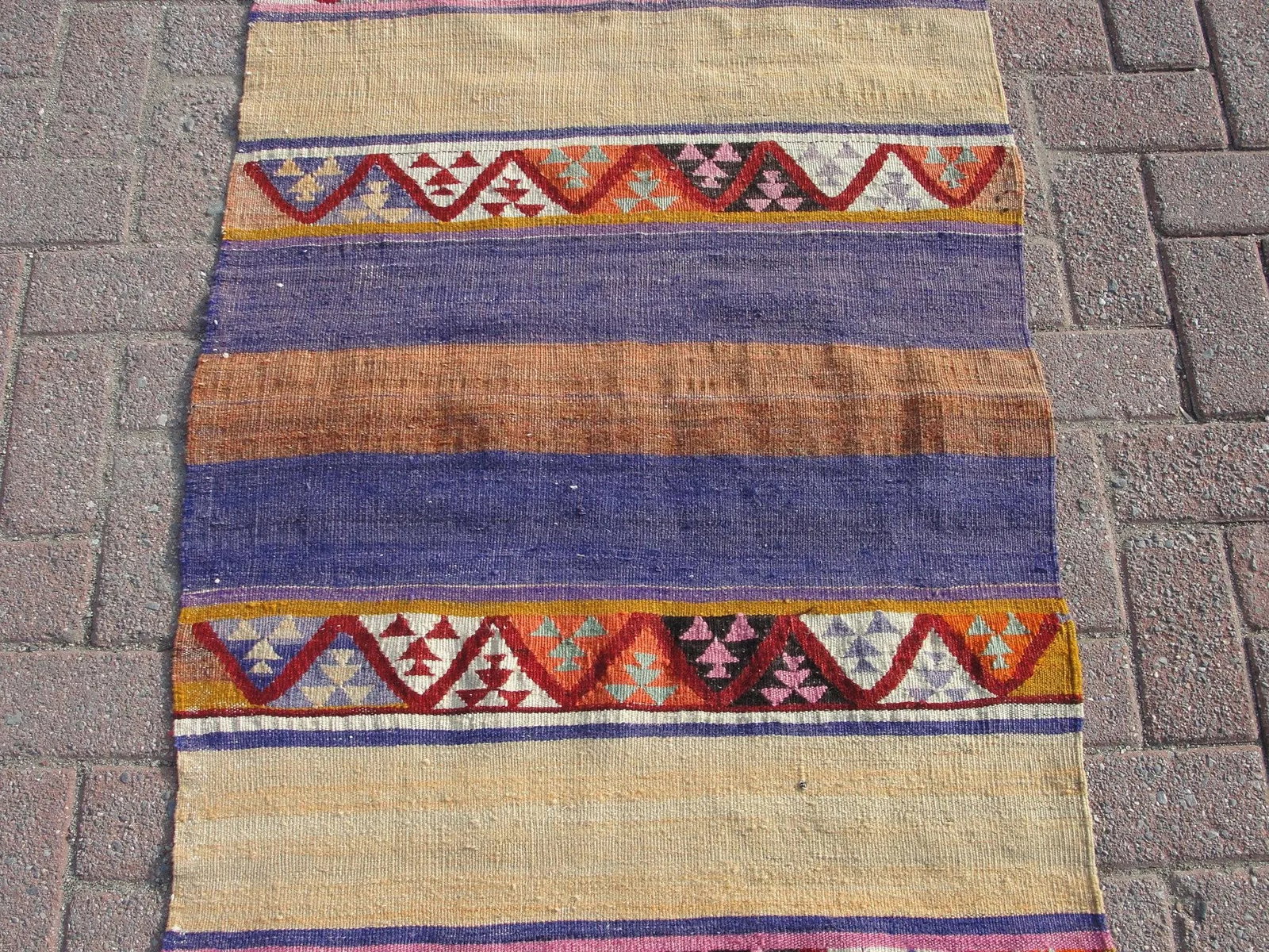 Vintage Turkish Kilim Rug, Kilim Runner 2.8 X 7.5 Ft - 5