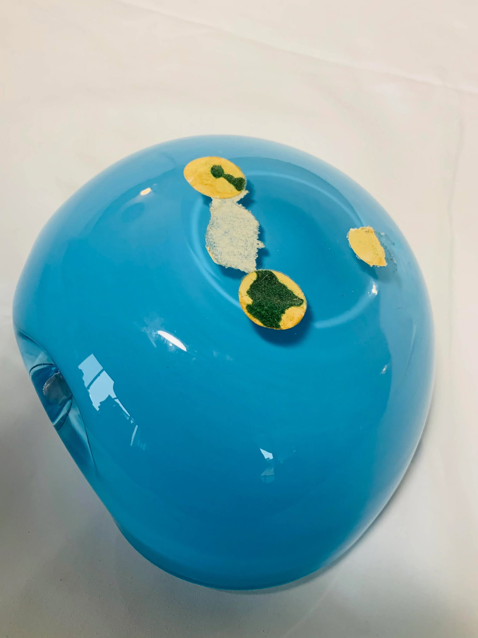 1950s Vintage Alfredo Barbini Italian Murano Blue Turquoise and Gold Fleck Cased Art Glass Dish - 8