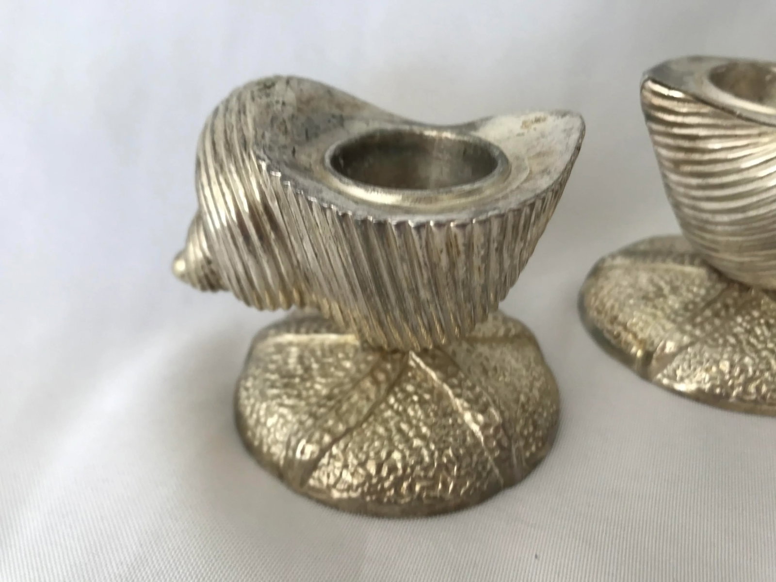 Towle Silver Sea Shell and Sand Dollar Shaped Candle Holders - a Pair - 2