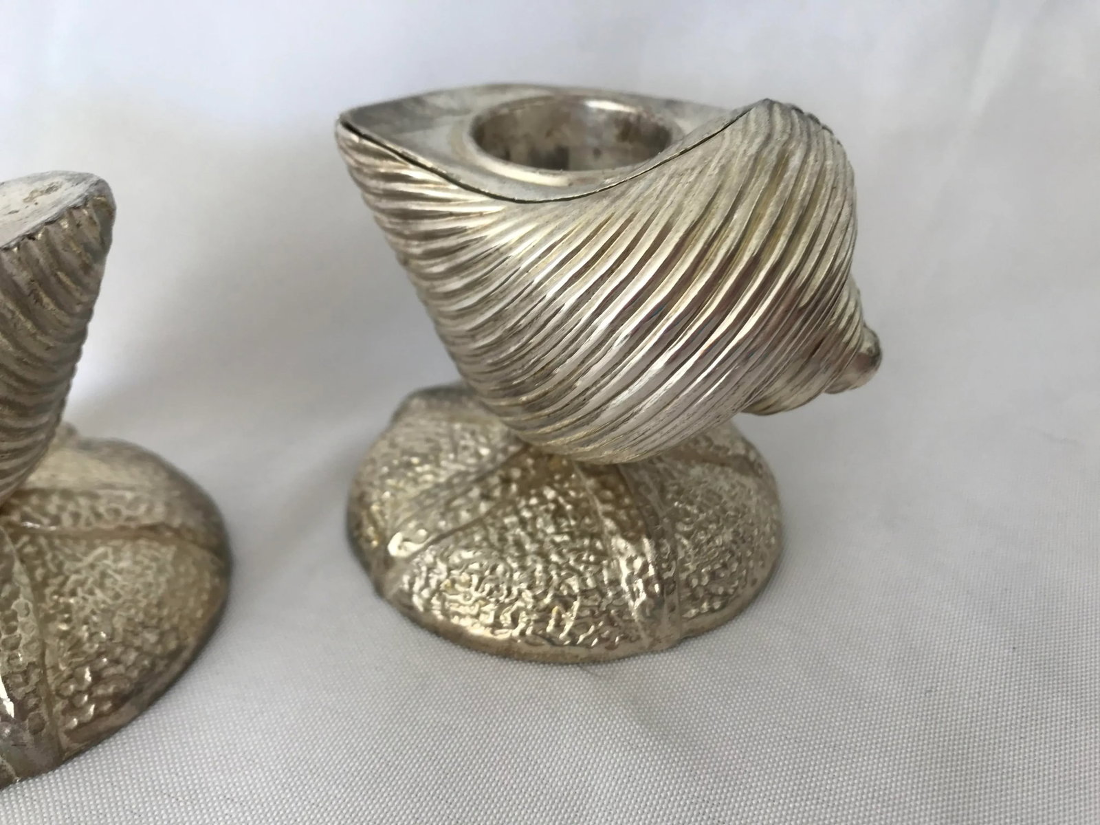 Towle Silver Sea Shell and Sand Dollar Shaped Candle Holders - a Pair - 3