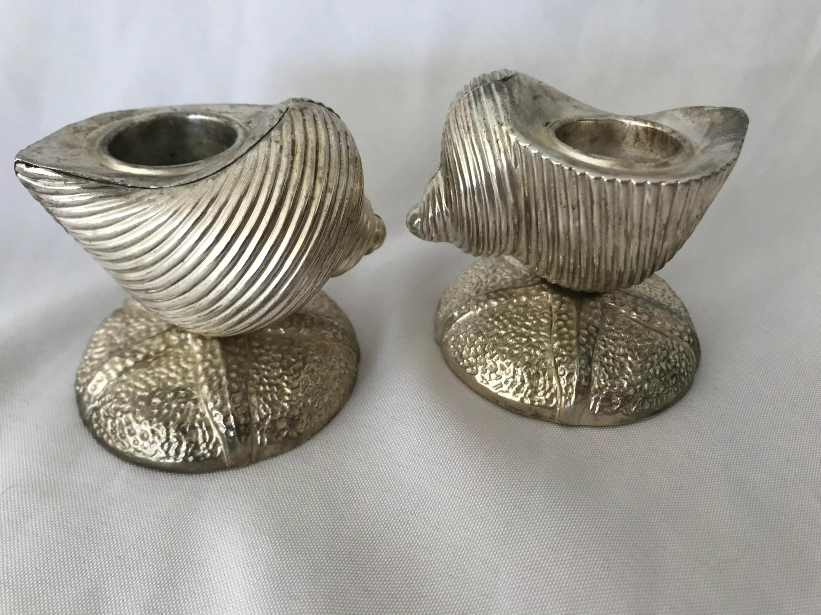 Towle Silver Sea Shell and Sand Dollar Shaped Candle Holders - a Pair - 4