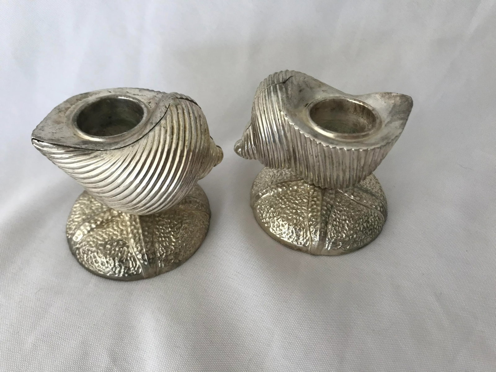 Towle Silver Sea Shell and Sand Dollar Shaped Candle Holders - a Pair - 5