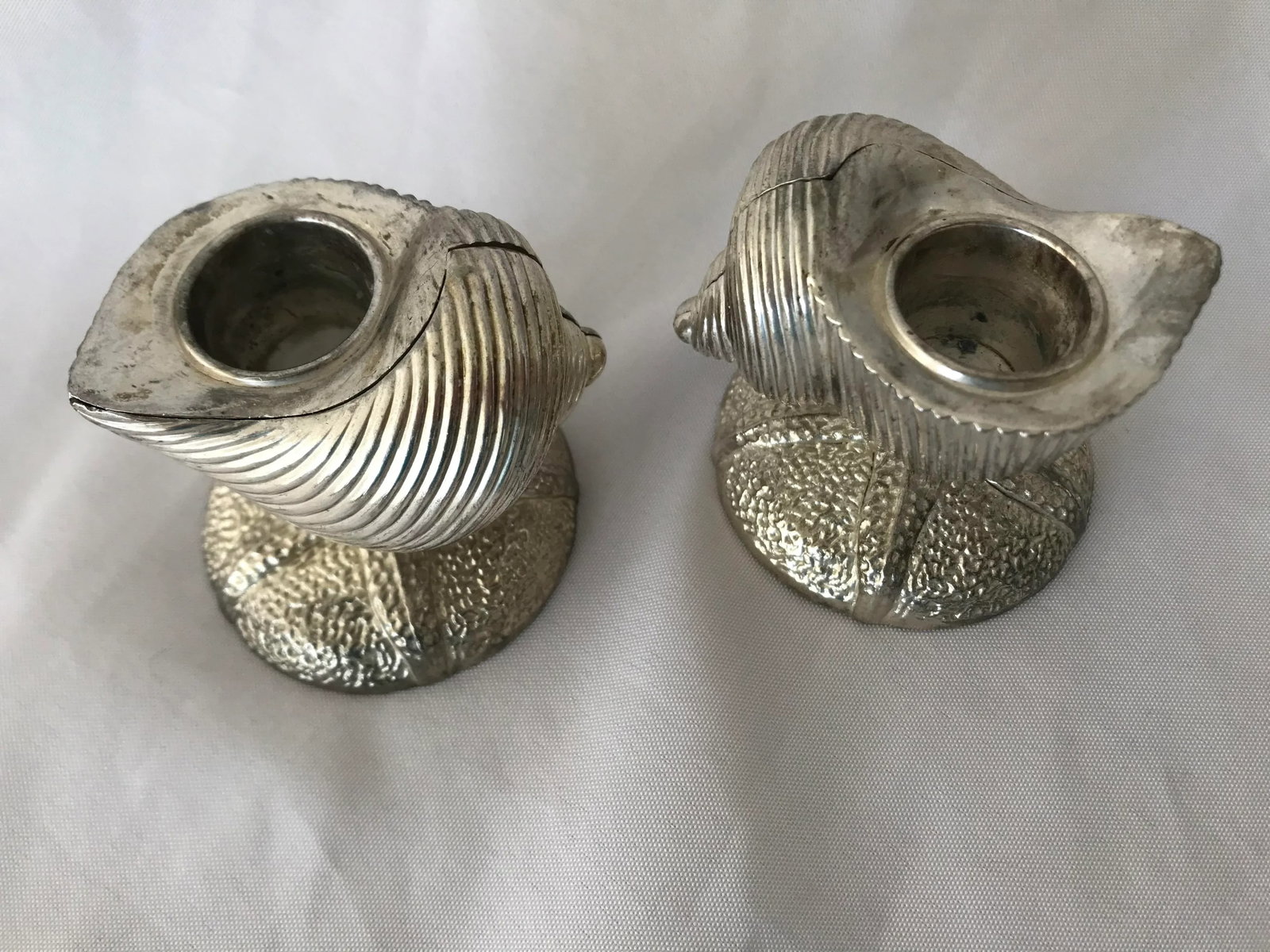 Towle Silver Sea Shell and Sand Dollar Shaped Candle Holders - a Pair - 7