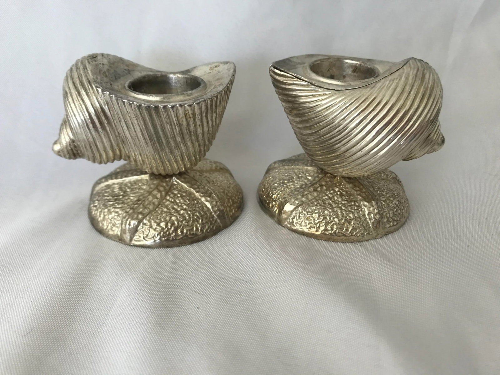 Towle Silver Sea Shell and Sand Dollar Shaped Candle Holders - a Pair - 9