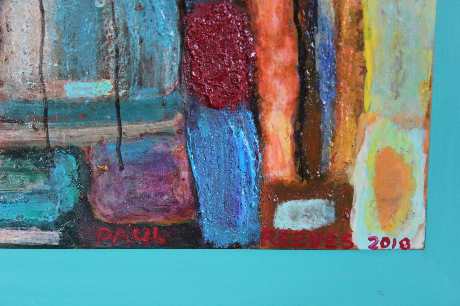 Paul Reeves Colorful Abstract Landscape Painting of Balloons 2018 - 2