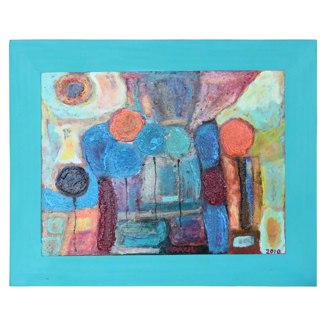 Paul Reeves Colorful Abstract Landscape Painting of Balloons 2018 - 5