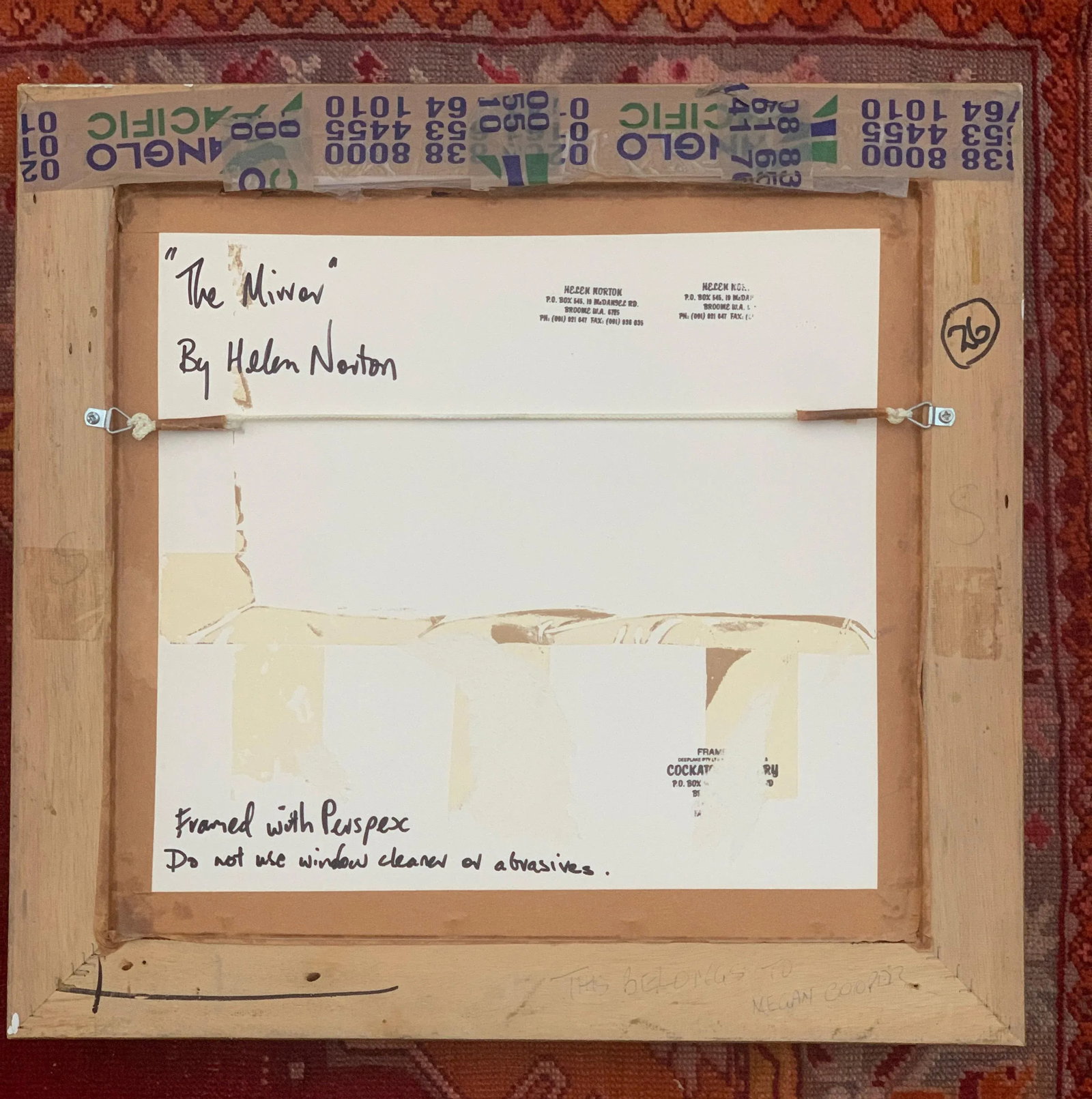 Helen Norton 1997 "The Mirror" Gouache Watercolor in Gold Frame - 10