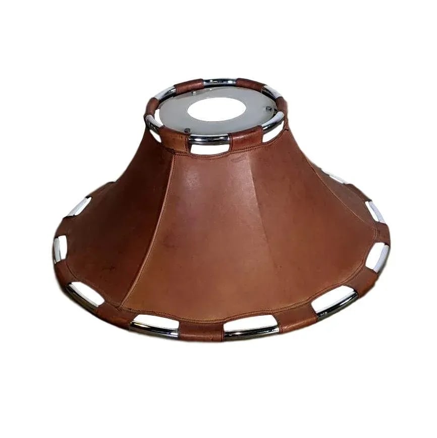 Scandinavian Modern 1970s Leather Pendant Lamp by Anna Ahrens for Atelje, Sweden - 4
