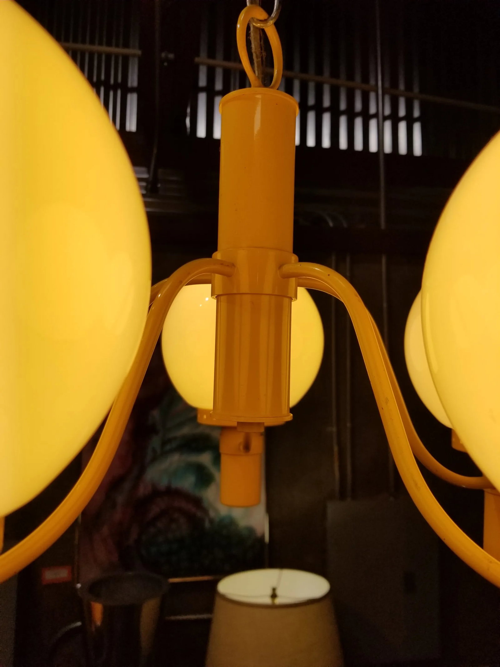 Lightolier Yellow Chandelier Mid-Century Modern - 8
