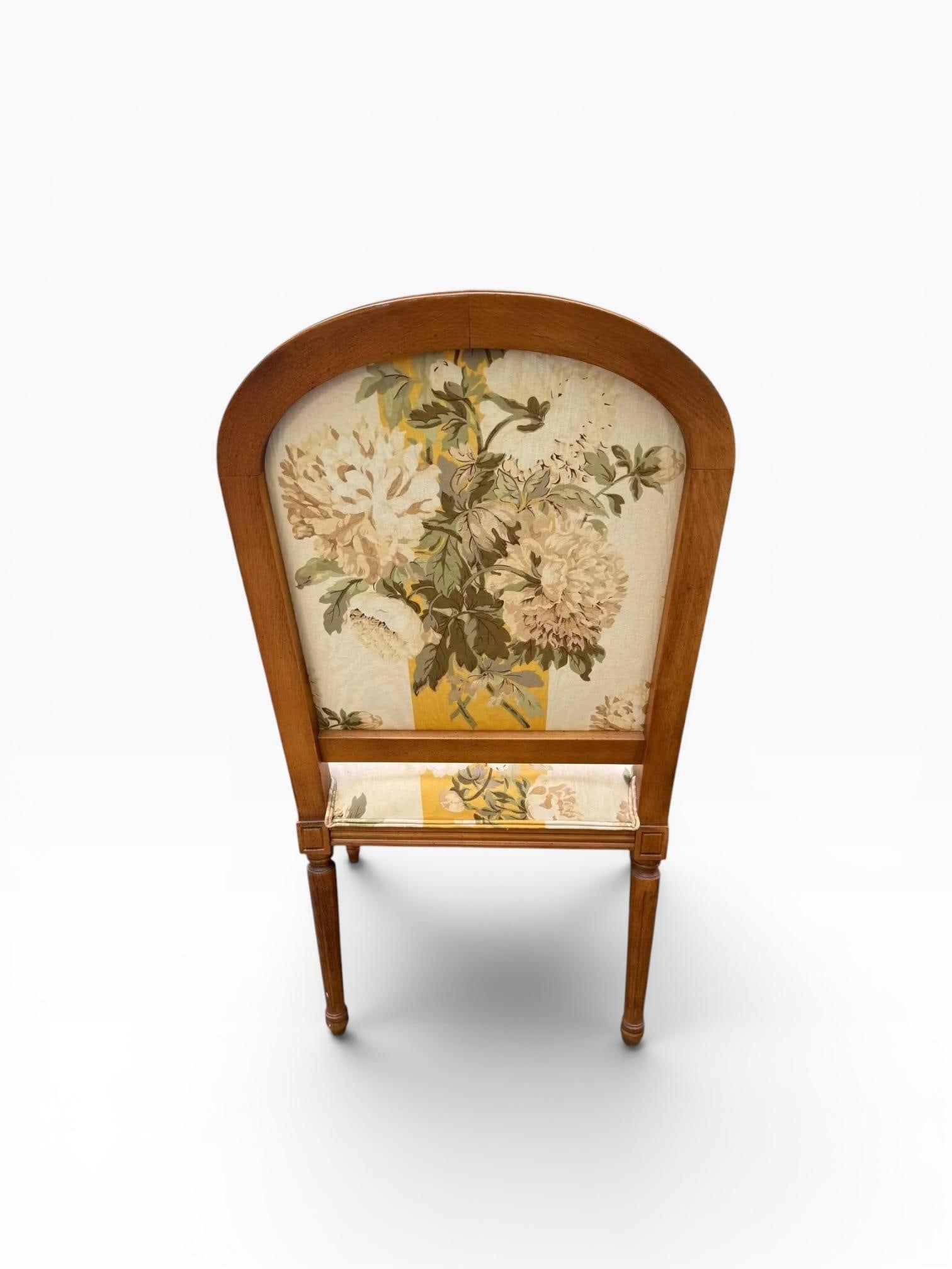 1990s Ethan Allen French Provincial Louis XV Style Armchair With Floral Upholstery - 5