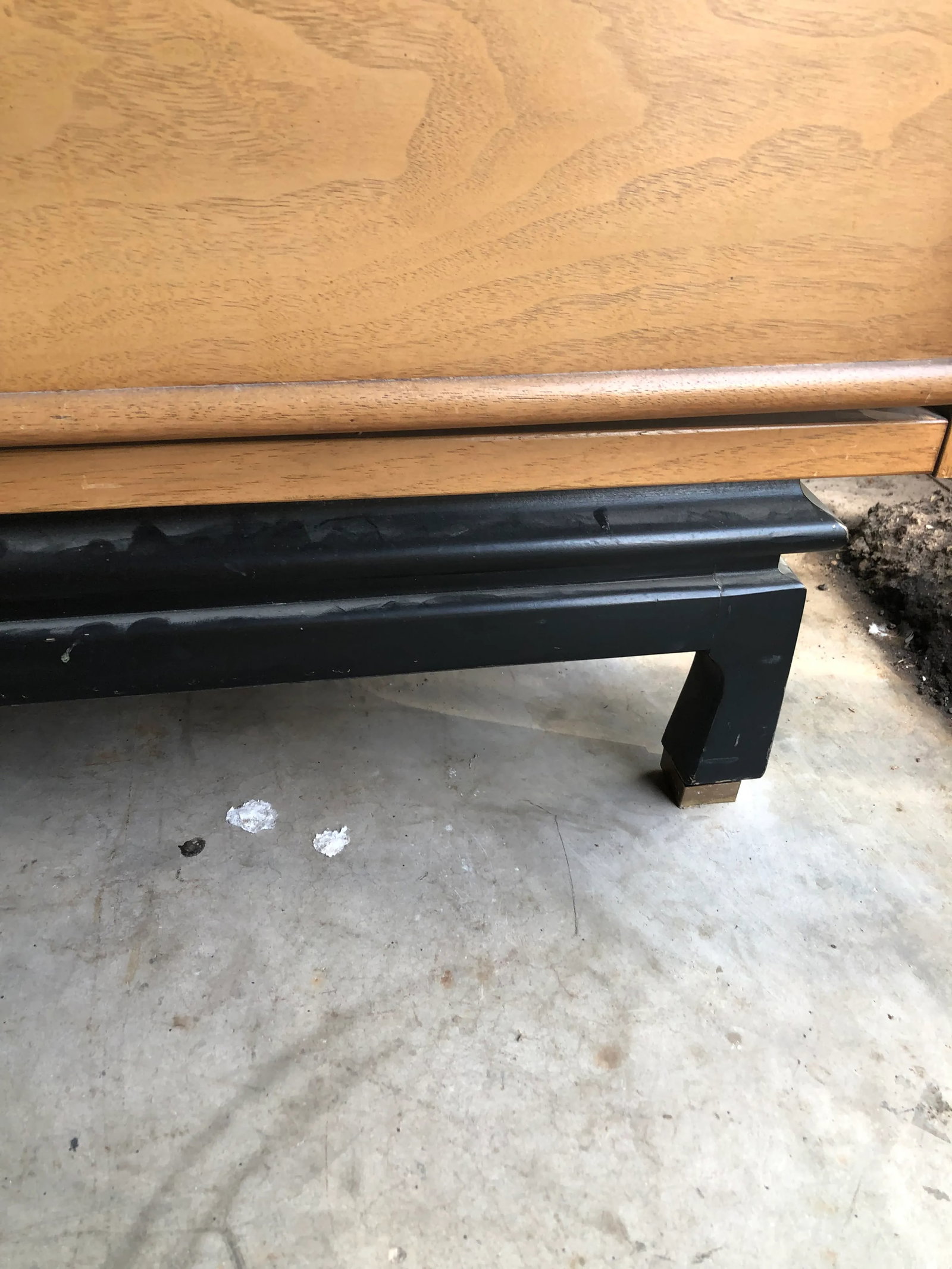 1960s American of Martinsville Pickled Oak Chinoiserie Tall Dresser - 8