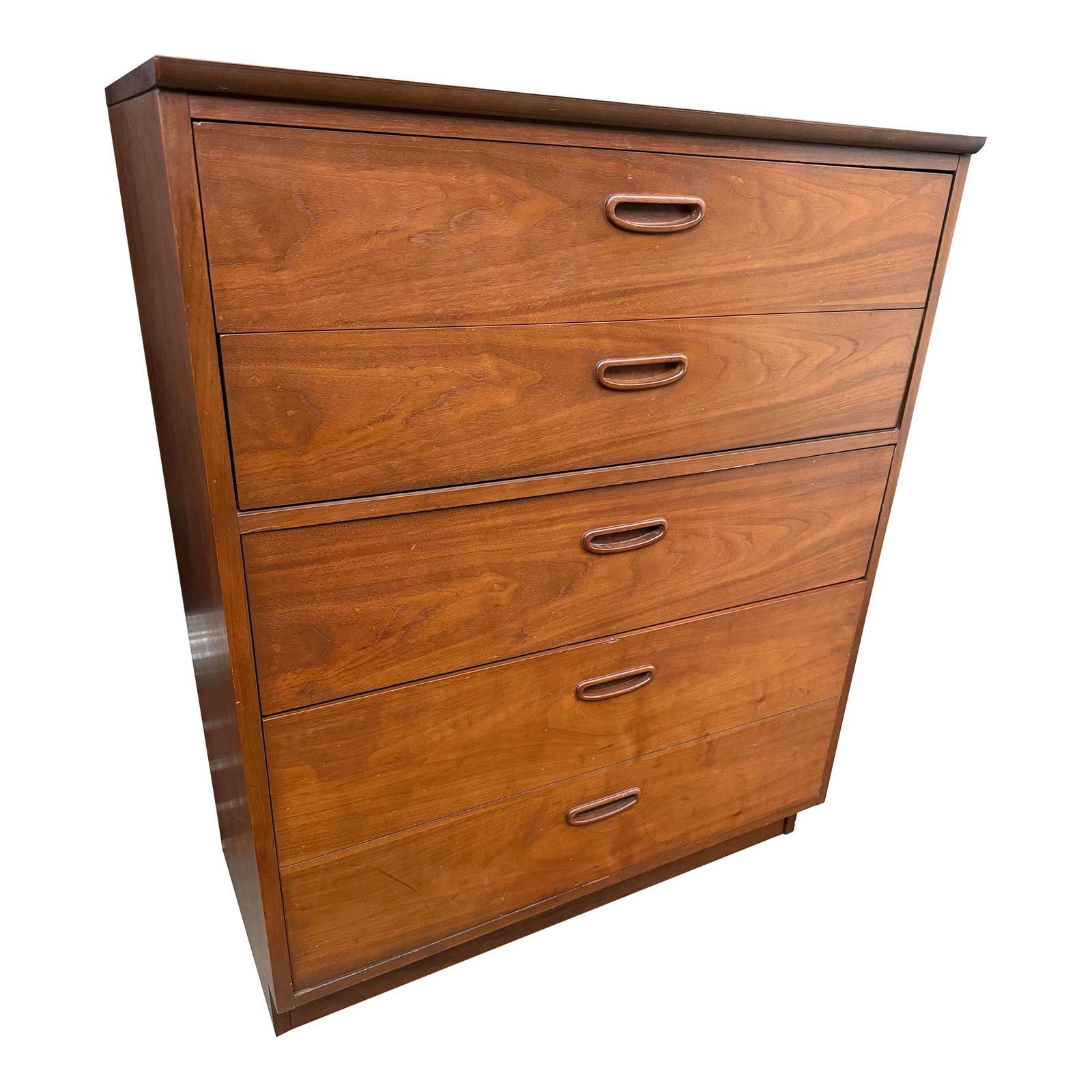1970s Lane Furniture Classic Walnut 4 Drawer Tall Boy Dresser (1 of 12)