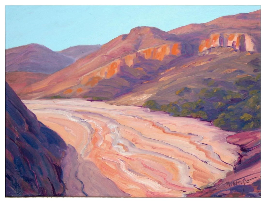 "Red Rocks Utah" Contemporary Landscape Oil Painting by Mike Wright, Framed - 2