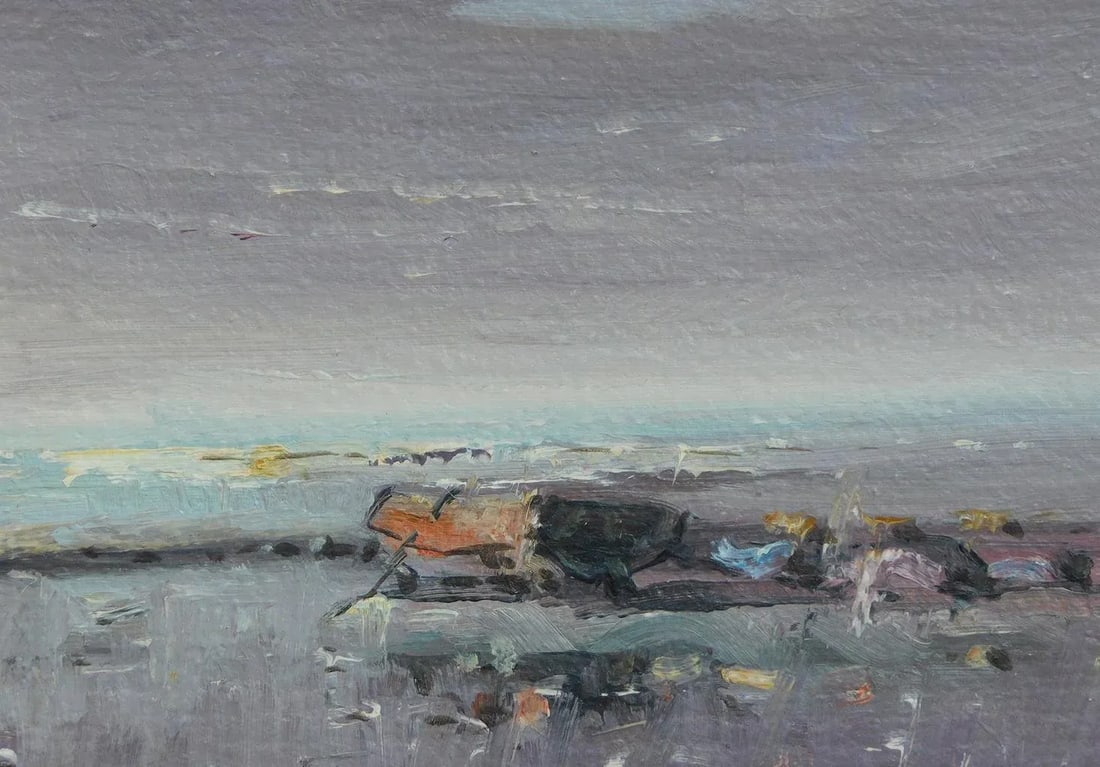 1970s English Beach Scene Oil Paintings by Laszlo Ritter, Framed - Set of 3 - 2