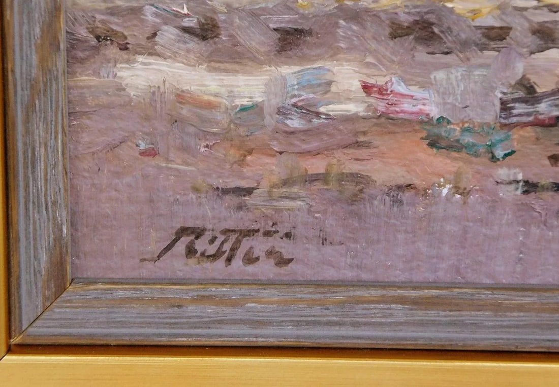 1970s English Beach Scene Oil Paintings by Laszlo Ritter, Framed - Set of 3 - 6