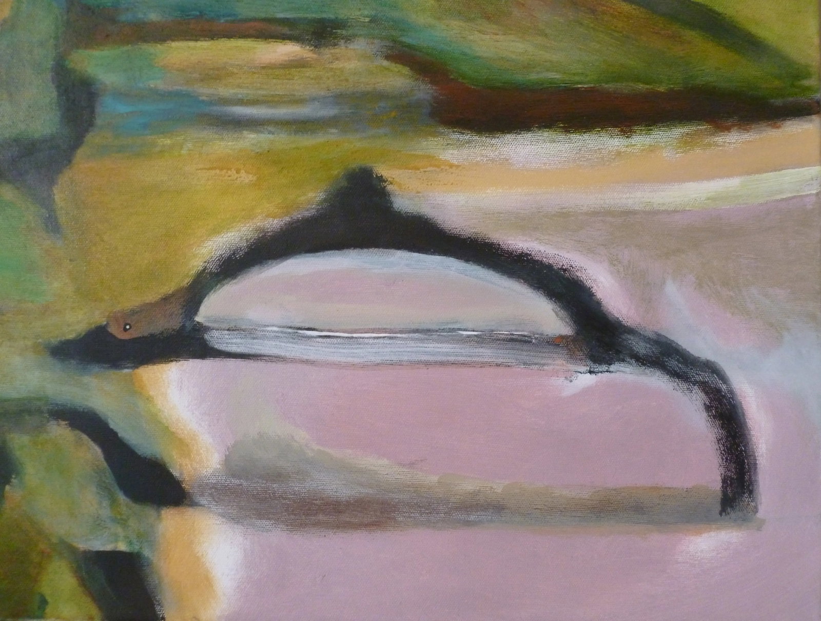 "Duck Pond" Contemporary Organic Modern Abstract Oil and Acrylic Painting by Scott Spencer - 3