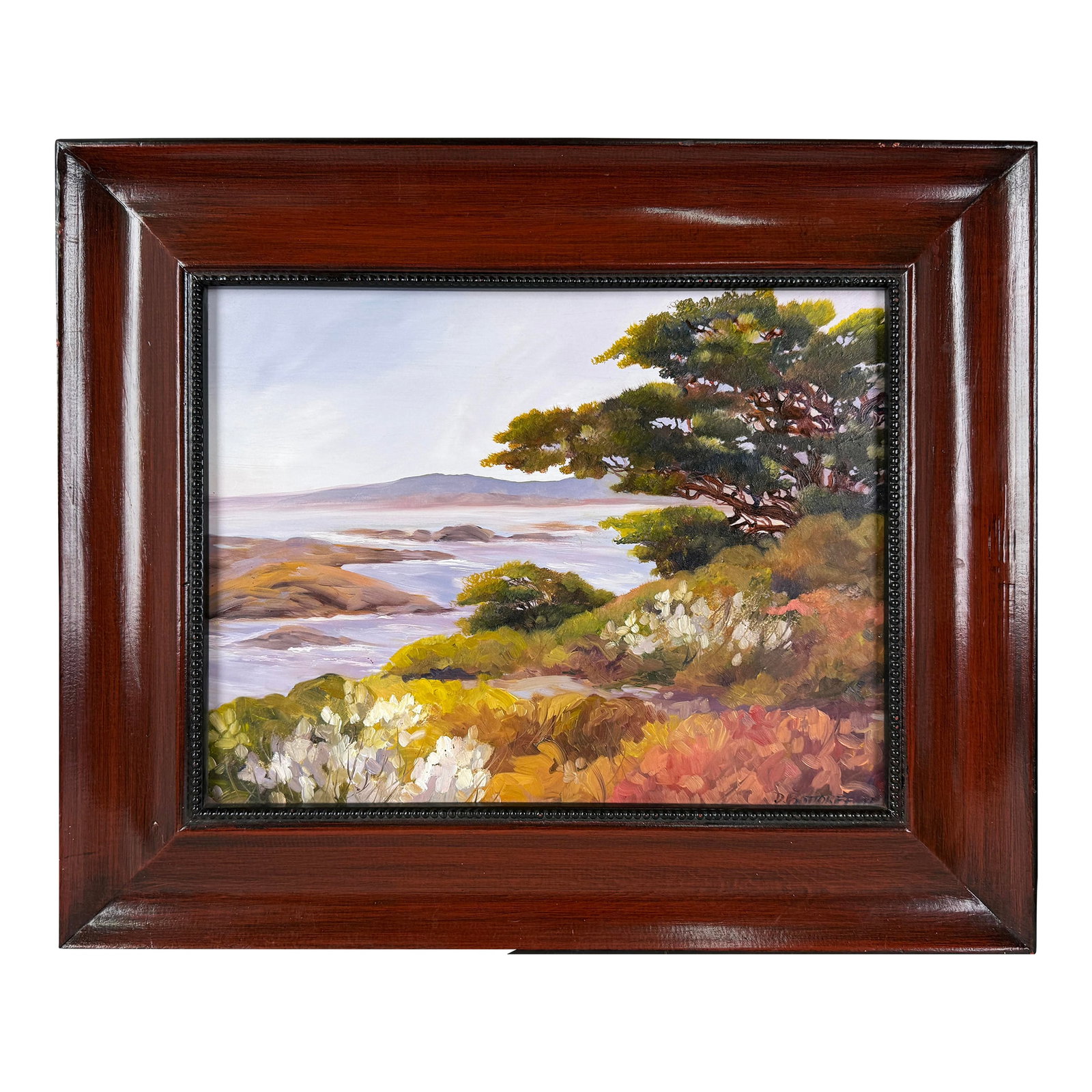 Near Point at Carmel by the Sea California by Dee Bottorff: Near Point at Carmel by the Sea California by Dee Botorff "Monterey Cypress" painting on panel by Dee Bottorff (american20th century) is a professional artist, illustrator, and instructor from Ohio,