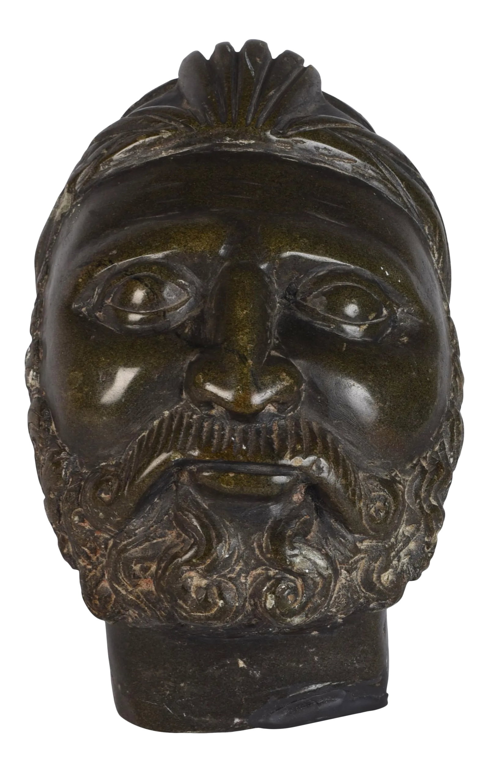 Carved Stone Vintage Classical Greek Head Sculpture (1 of 11)