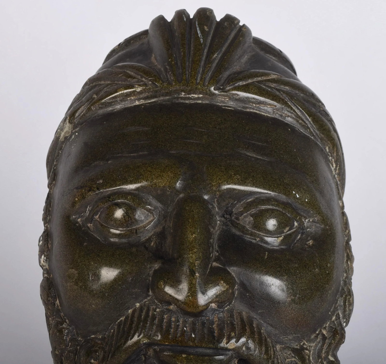 Carved Stone Vintage Classical Greek Head Sculpture - 2
