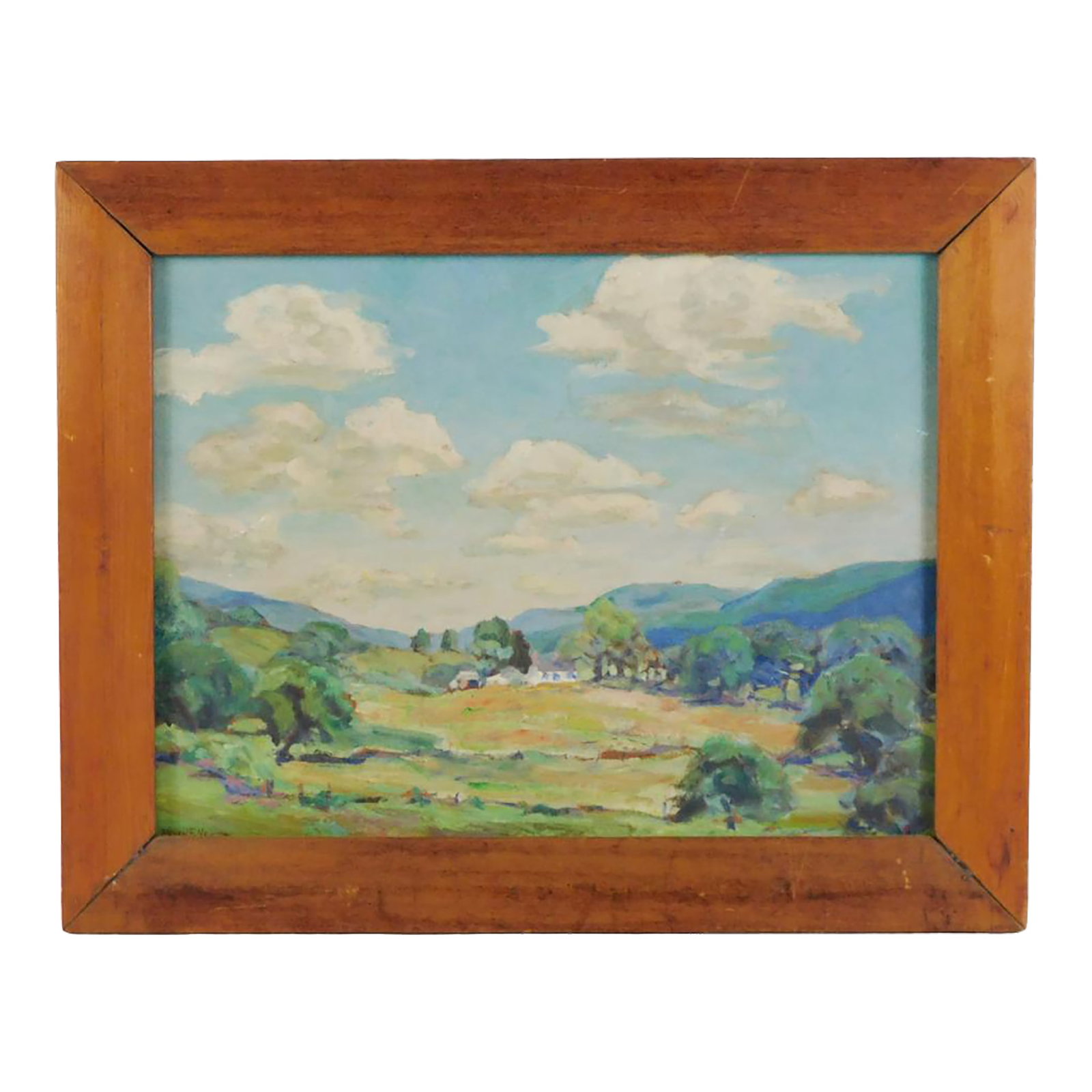 Late 19th Century "Summer Landscape", Oil on Board Signed Painting (1 of 4)
