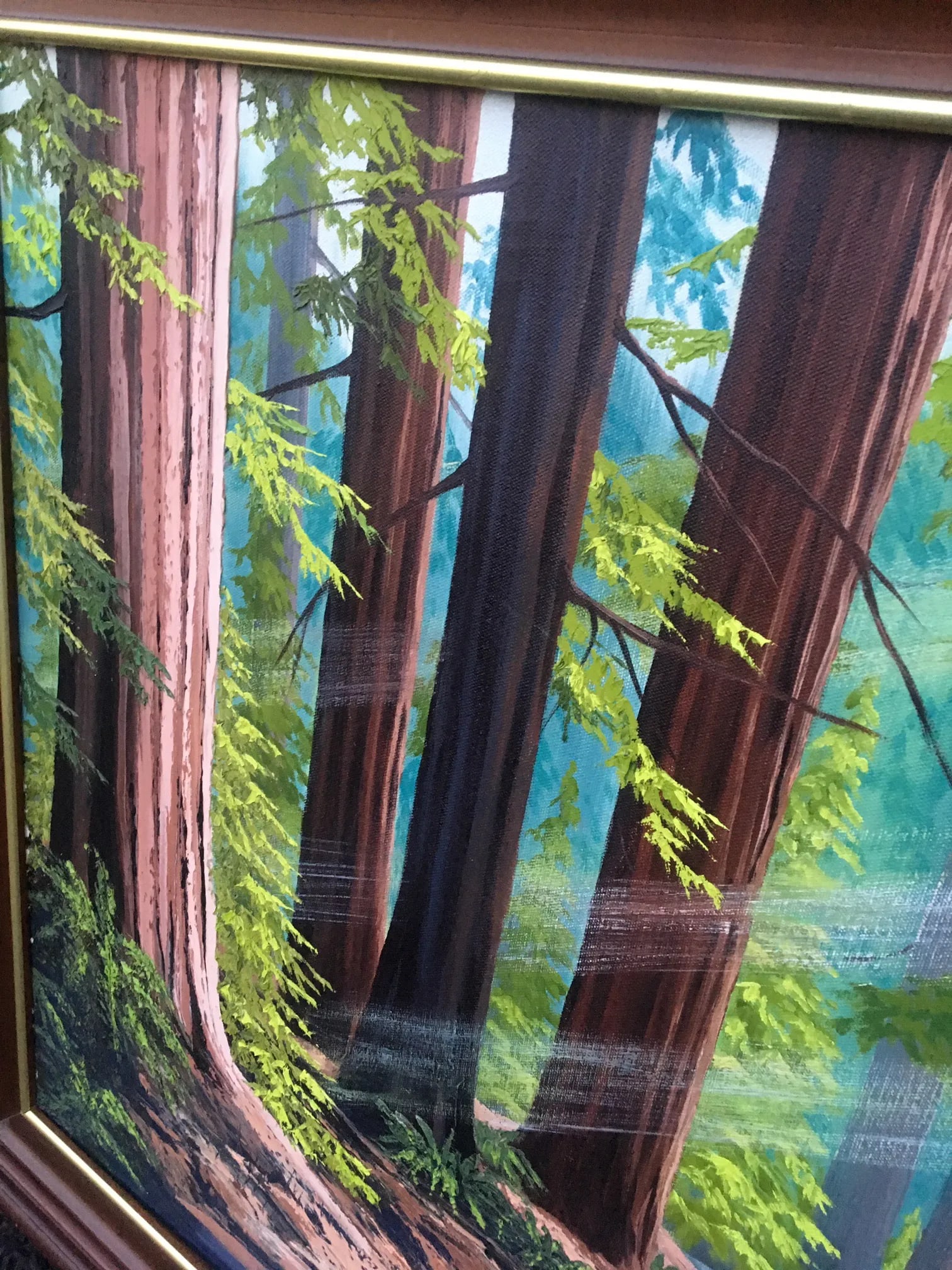 Late 20th Century Forest Landscape Acrylic Painting, Framed - 6