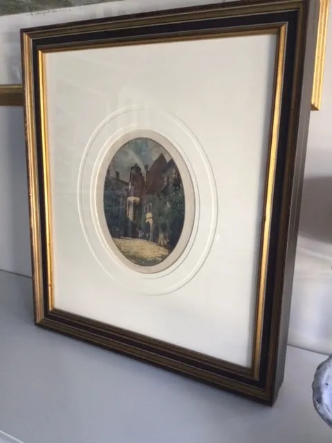 Pair of Custom Framed & Matted Colored Etchings by Luigi Kasimir - 5