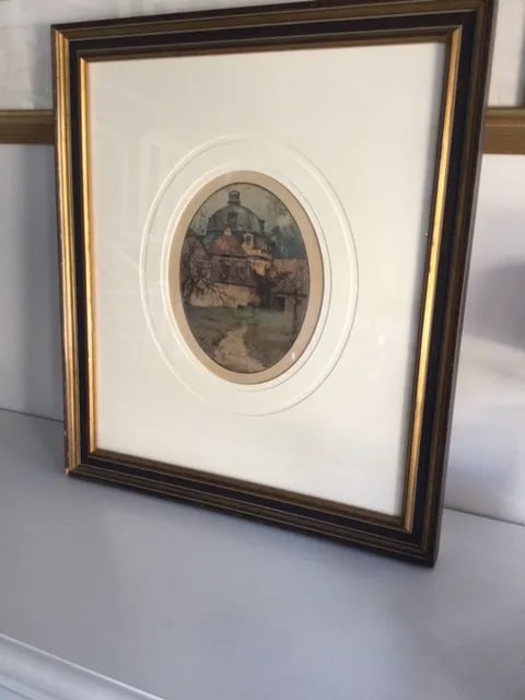 Pair of Custom Framed & Matted Colored Etchings by Luigi Kasimir - 6