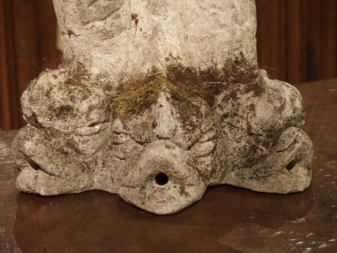 Antique French Stone Fountain Piece With Triple Dolphin Spouts, Circa 1900 - 12