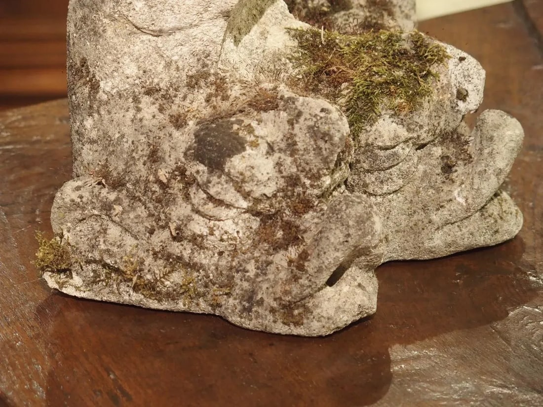Antique French Stone Fountain Piece With Triple Dolphin Spouts, Circa 1900 - 5