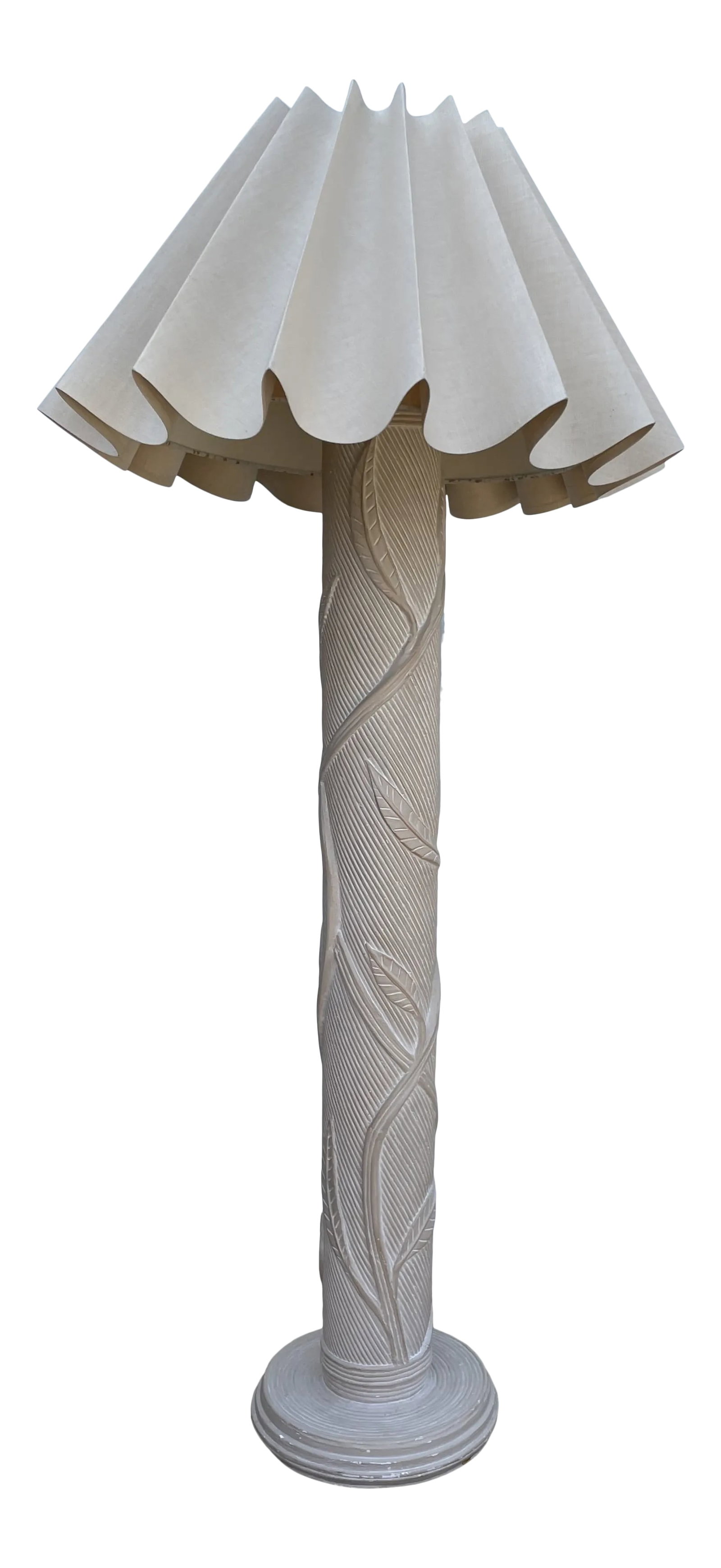 Signed Plaster Banana Leaf Floor Lamp (1 of 8)