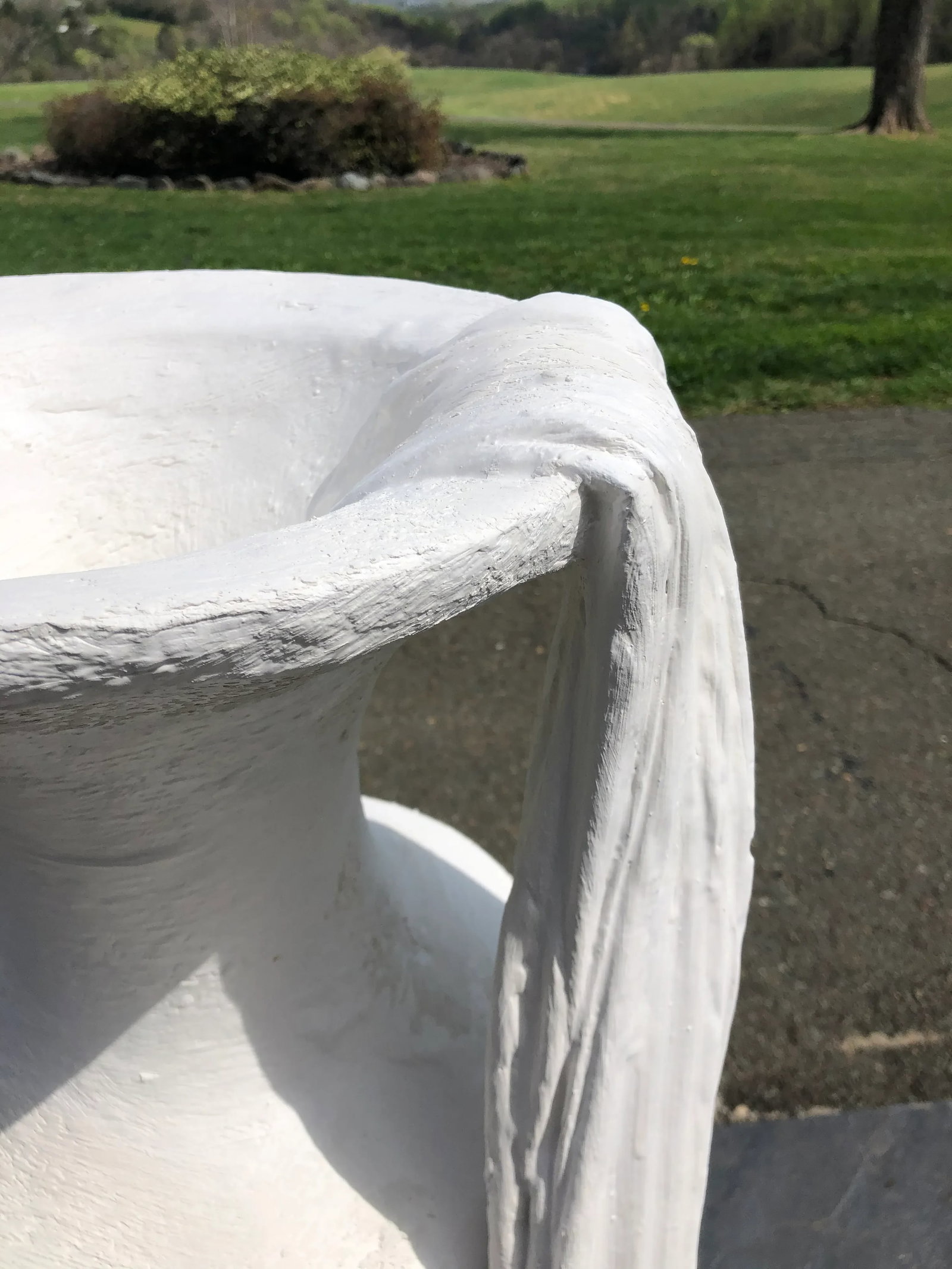 1980s Dickinson Style Postmodern Trompe l'Oeil Draped Plaster Urn - 2